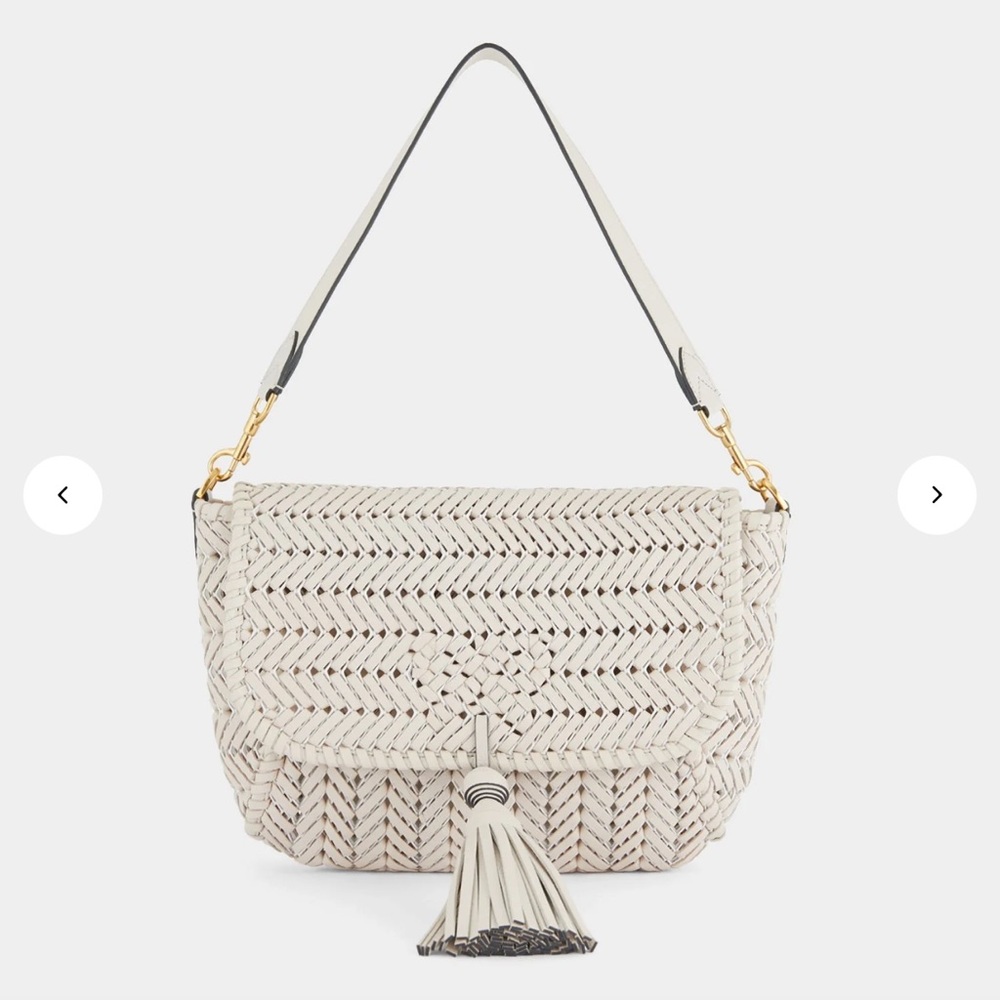 Anya Hindmarch Neeson Tassel Shoulder Bag in Chalk